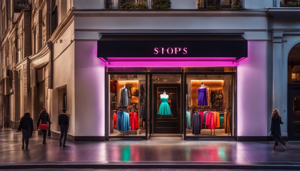 Enseigne lumineuse pour boutique de vêtements